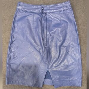 Blue Mini Leather Skirt From Leather Ranch